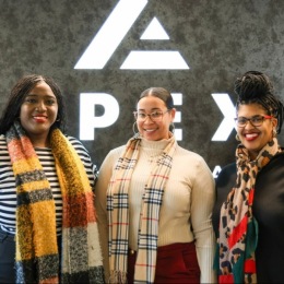 three women smiling